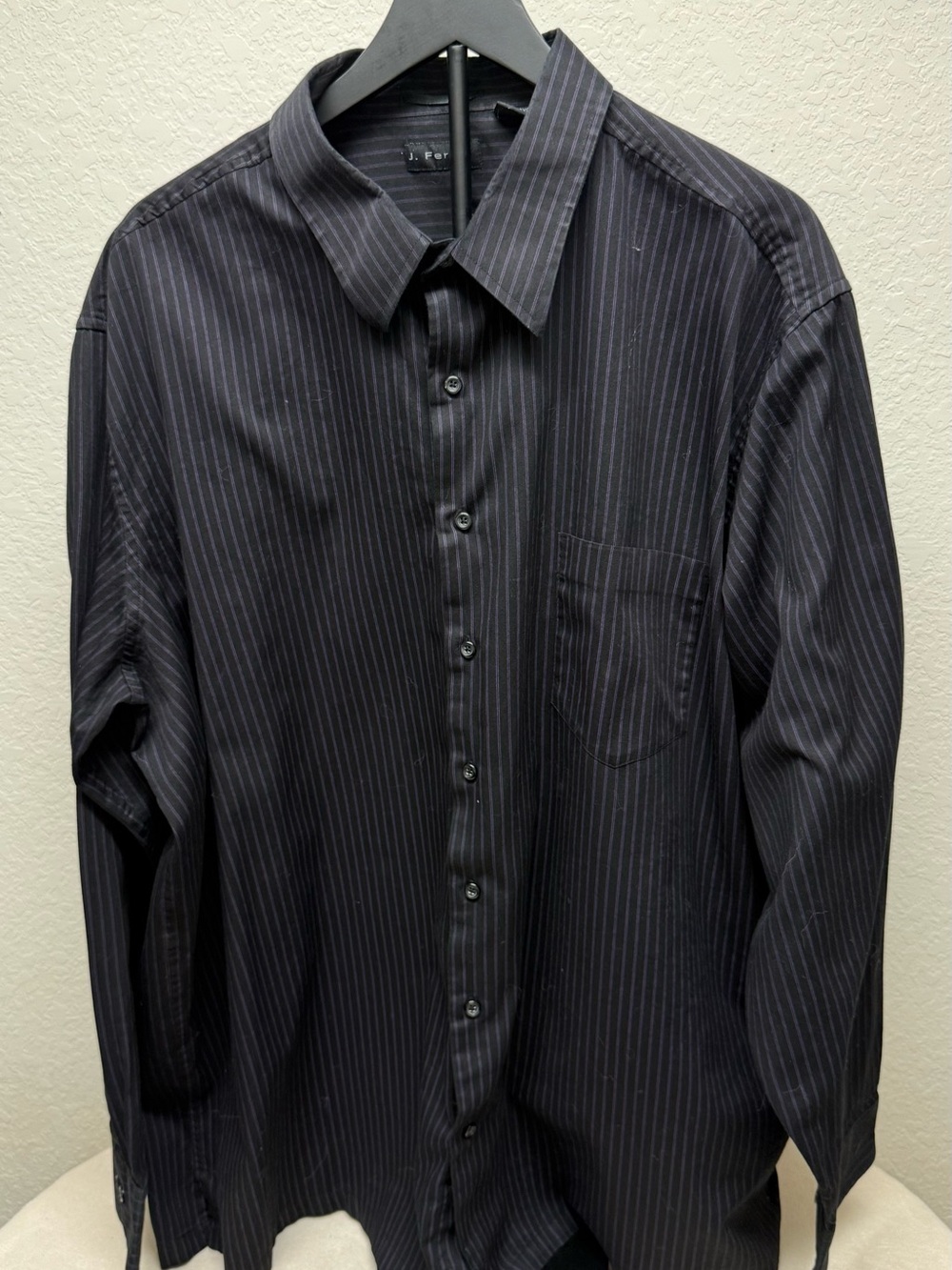 jf j.ferrar Black Pinstripe Dress Shirt